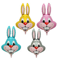 Nouveau lapin dessin animé pour enfants lapin feuille d'aluminium ballon épais flottant hélium décoration de fête d'anniversaire