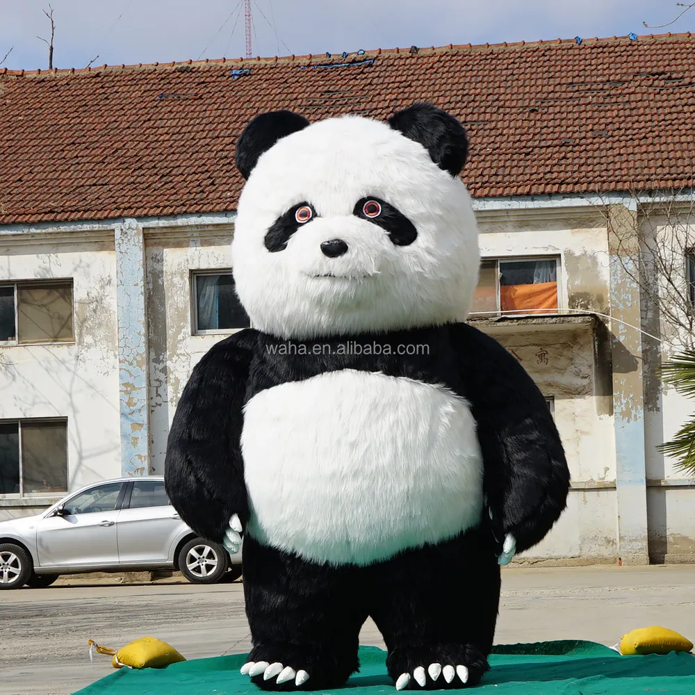 Kostum maskot panda tiup