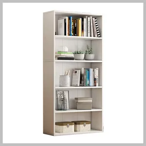 Simple Style Wooden Cabinet Home Office school Bookcase storage Space Saving Floor Standing Furniture Multi-layer Optional