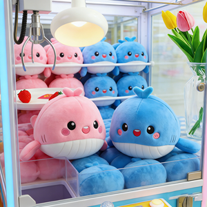 Peluche <span class=keywords><strong>de</strong></span> ballena <span class=keywords><strong>de</strong></span> moda, Kawaii, rosa y azul, suave, almohada para abrazar, regalo para niños, premio para máquina <span class=keywords><strong>de</strong></span> garras - Product Image 1