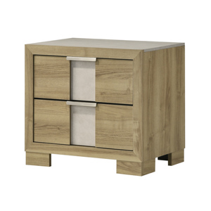 Driftwood Nightstand Two <b>Drawer</b> Wooden Bedroom Furniture <b>Storage</b> <b>Drawers</b> - Product Image 1