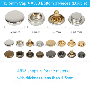 12.5mm 501 503 bouton-pression Double face en métal, bouton-pression pour vêtements 17mm doudoune boutons en laiton - Product Image 6