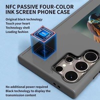 Étui arrière créatif DIY intelligent avec écran NFC E-Ink pour Samsung Galaxy S25 S24 S23 Ultra, avec projection d'écran illimitée
