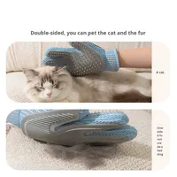 Gants de toilettage pour chats et chiens, ensemble brosse et peigne pour enlever les poils d'animaux, outil de massage, accessoire de bain, fournitures pour animaux de compagnie