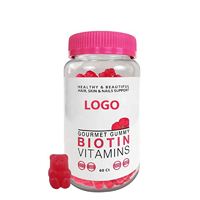 Gummies véganes à la biotine saveur baies, marque distributeur, pour la santé des cheveux, de la peau et des ongles