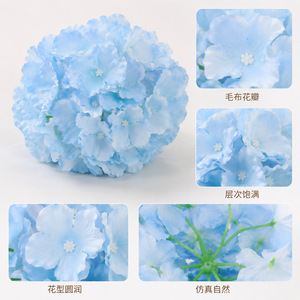 ดอกไฮเดรนเยียแบบก้านเดี่ยว ยี่ห้อ Yuan Nuo สำหรับตกแต่งงานแต่งงาน วัสดุจัดดอกไม้ DIY - Product Image 3