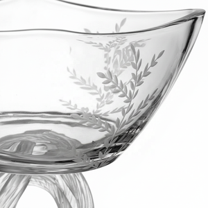 Eco-Friendly American Style Crystal Glass Bowl with Knot Base Leaf Design for Living Room Coffee <b>Table</b> Weddings Snack Serving - Product Image 6