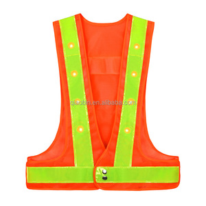 Led Flash lưới an toàn vest <span class=keywords><strong>ANSI</strong></span> Class 2 khả năng hiển thị cao thoáng khí phản chiếu biểu tượng tùy chỉnh hỗ trợ - Product Image 3