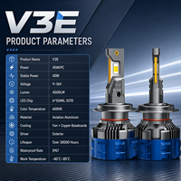 Phares LED H7 45W 4500LM par ampoule 6000K, éclairage automobile avec aluminium aéronautique SFIDA V3E, ventilateur de refroidissement haute vitesse IP67
