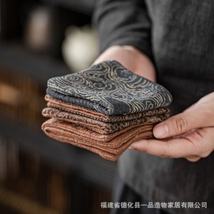 ผ้าเช็ดจานลายดอกไม้สไตล์ญี่ปุ่น "สามความหมายและพันจักรวาล" ผ้าซับน้ำสำหรับพิธีชงชา - Product Image 3