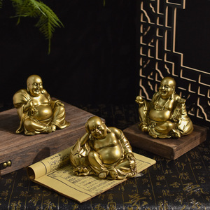 Tùy Chỉnh Nhựa Vàng Bảng Nằm Di Lặc Cười Phật Tượng Zen Không Có Ác Không Có Nói Phật Đầu Nhà Trong Nhà Trang Trí Trang Trí - Product Image 4