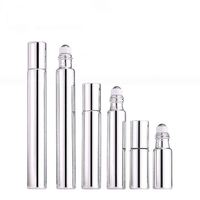 Flacon à bille argenté avec bouchon à vis 3ml/5ml/10ml/15ml – Flacon rechargeable en verre pour crème contour des yeux, sérum, parfum et huiles essentielles