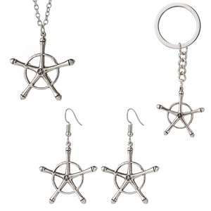 Collier Anime <span class=keywords><strong>Bleach</strong></span>, Amulette Quincy <span class=keywords><strong>Ishida</strong></span> Uryuu Cosplay Ginrei Gojiaku, Pendentif Chaîne Ras-de-cou en Alliage Plaqué Argent Vintage Antique - Product Image 6