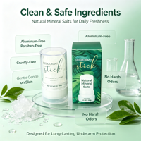 100% Natürlicher Kristall-Deodorant Kalium-Alaun Achsel-Deodorant-Stick Langanhaltend Unparfümiert Mineralsalz Antitranspirant OEM