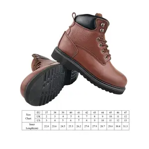 High Quality Western Cowboy Work Boots S3 Construction Grain Leather Rubber Outsole Goodyear Welt Safety Shoes