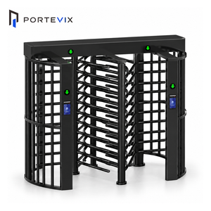 Torniquete de Alta Seguridad Negro de Altura Completa, Doble Vía, Anti-Escalada, con Lector IC RFID para Fábricas y Empresas - Product Image 1