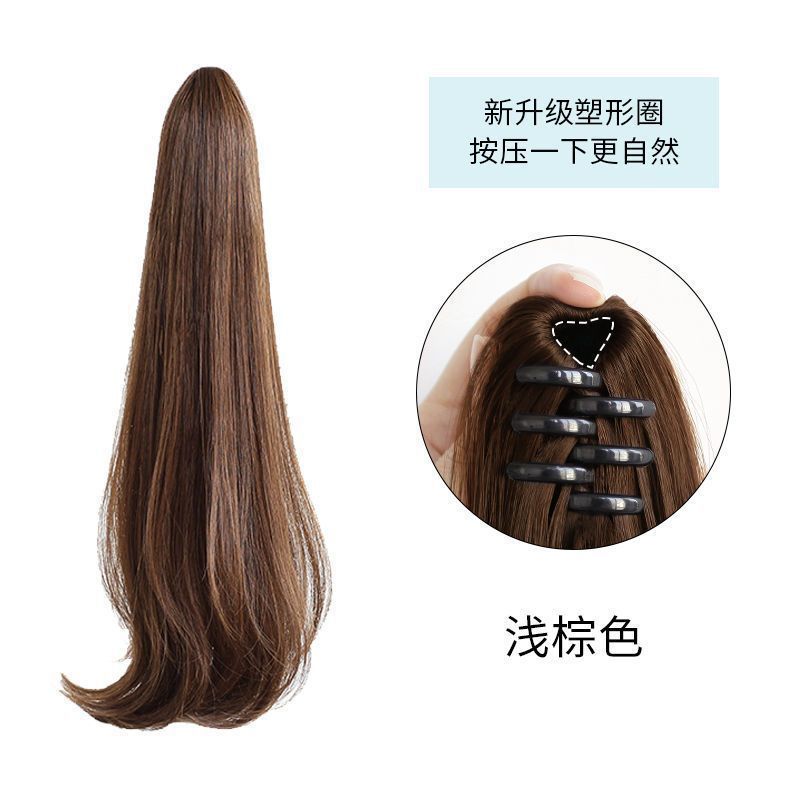 กิ๊บหนีบผมแบบกรงเล็บ ดัดโค้งเล็กน้อย [สีน้ำตาลอ่อน] ความยาว 45 ซม.