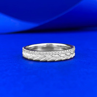 Bague en argent sterling 925 brossé vintage tressé avec zircone taille brillant rond pour femme - Vente en gros