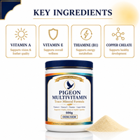 Pigeon Trace Mélange de minéraux et de vitamines 500g en poudre pour pigeons de course, d'élevage et d'habillage – Complément alimentaire quotidien – Support ODM