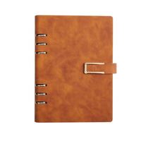Carnet A5 à 6 anneaux en cuir, personnalisable, pour bureau, étudiants, cahiers, 200 pages, coffret cadeau