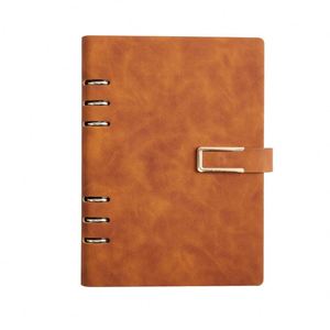 <b>A5</b> Binder 6 Ring Leather Bound Journal Custom Printing Office <b>Notebook</b> Binder <b>Notebook</b> for Student Cahiers 200 Pages Gift Set - Product Image 1