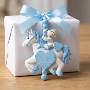 JIAXUN Nouveaux Pendentifs Miniatures en Résine Cheval Bleu pour Bébé Garçon, Thème Carrousel, Décorations de Noël et de Fêtes, Étanche - Product Image 6
