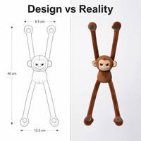 Peluche singe à bras longs magnétiques souples avec aimants puissants pour attacher les rideaux et décorer la maison