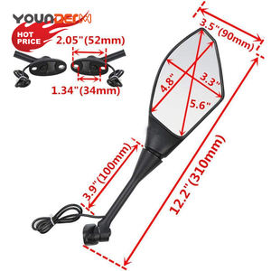 Rétroviseur latéral de <span class=keywords><strong>moto</strong></span> de série de vélo de Sport <span class=keywords><strong>avec</strong></span> clignotant intégré, rétroviseur latéral de <span class=keywords><strong>moto</strong></span> en Fiber de carbone pour Suzuki Yamaha - Product Image 4