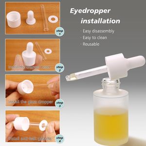 Botella de Vidrio con Gotero para Suero Facial y Aceite Esencial, Color Rosa Esmerilado, Hombro Plano, 30 ml, Resistente a Altas Temperaturas, con Caja - Product Image 5