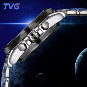 Relógio Digital Personalizado para Meninos TVG 579 Barato com Pulseira de Aço Exclusiva Duplo Display Calendário Cronômetro Relógio de Pulso Empresarial - Product Image 5