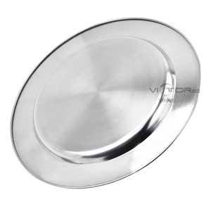 Vente flash : Assiettes <span class=keywords><strong>de</strong></span> service en métal argenté <span class=keywords><strong>de</strong></span> 30/35 cm, sous-assiettes <span class=keywords><strong>de</strong></span> mariage en acier inoxydable - Product Image 3