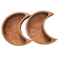 Support en bois pour huiles essentielles, plateau de présentation en bois d'érable en forme de croissant de lune pour cristaux