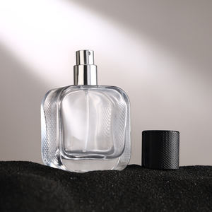 Flaconi di Vetro Vuoti di Lusso Quadrati Trasparenti Neri da 30ML per Profumo Spray, Flacone da 50ml con Scatola Cilindrica - Product Image 4