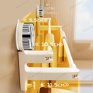 Blue Vine Toallero de succión de pared plegable, 5.5Cm 10.5Cm 11.5Cm, estante de almacenamiento para baño con barra simple o doble - Product Image 1