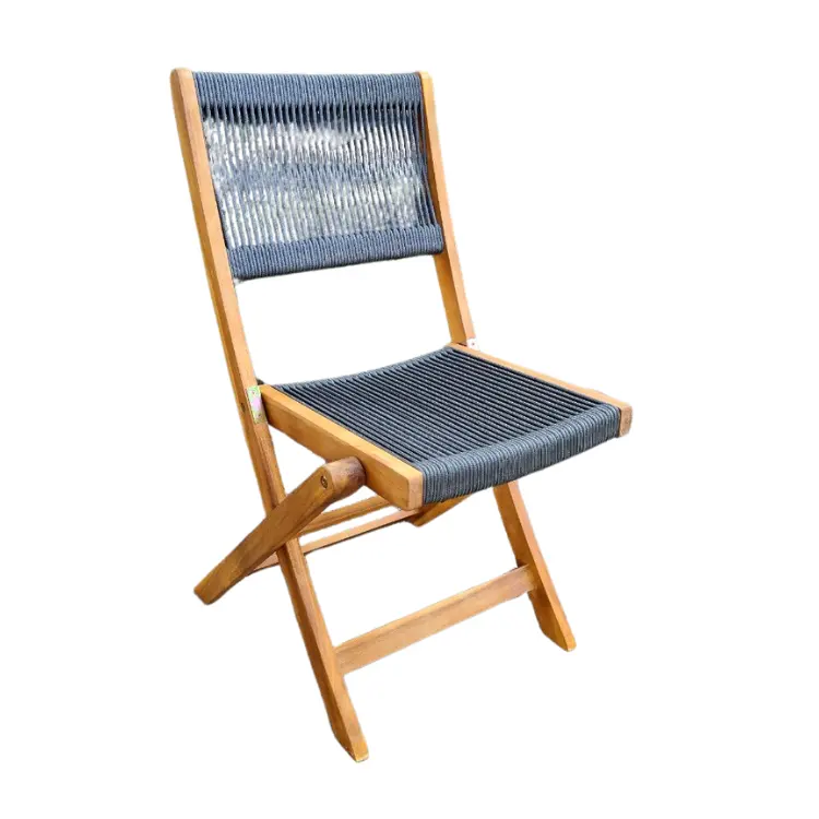 Prezzo all'ingrosso sedia pieghevole in legno facile da pulire mobili da esterno imballaggio personalizzato Odm vietnamita fabbrica