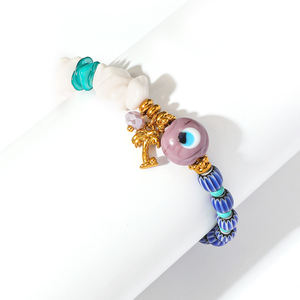 여성을 위한 새롭게 디자인된 보헤미안 스타일의 여러 가지 빛깔의 페르시 팔찌는 스테인리스 스틸과 유리로 제작되었습니다. - Product Image 5