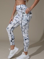 Leggings de yoga personnalisés pour femmes, taille haute, imprimés, avec poches, ultra doux, extensibles dans 4 directions, OEM ODM, logo personnalisé, vente en gros