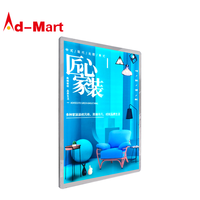 Boîte lumineuse murale personnalisée pour panneau d'affichage, affiche lumineuse, boutique, boîte lumineuse mince en aluminium rond, LED intérieure, magnétique