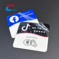 Impression personnalisée, plaque de menu NFC 100 mm, avis Google, tapotement pour les réseaux sociaux, carte NFC en acrylique