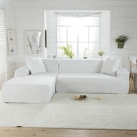 Sarung Sofa Rajut Premium Elastis 3 Dudukan Anti-Slip Dekorasi Rumah Model T-Shape Terbaru Gaya Turki Polos