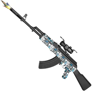 Senjata Gel Blaster 102CM AKM47, mainan pistol hidrogel permainan menembak olahraga pistol air percikan listrik api AKM47