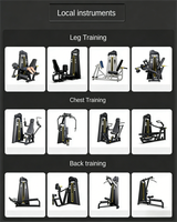Ensemble complet de machines pour l'entraînement de force : presse pectorale et extensions dorsales (haut et bas) – Équipement de gym professionnel