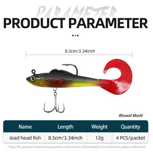 Aparejos de Pesca al Por Mayor Señuelo de Plomo Rojo Biónico Capuchino de Cola Realista Señuelos de Pesca Suaves - Product Image 5