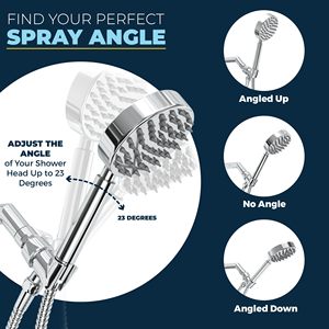 Support mural universel en laiton chromé entièrement métallique <span class=keywords><strong>pour</strong></span> douchette, avec tête pivotante, idéal <span class=keywords><strong>pour</strong></span> cuisine et salle <span class=keywords><strong>de</strong></span> bain, style moderne - Product Image 4