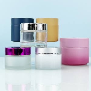 Premium Frosted Cosmetic Cream Jar <b>clear</b> Silk Screen logo 5g 10g 15g 20g 30g 50g 100g Eye Cream Jar with Silver Aluminum Cap - Product Image 3