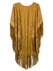 Nhà Máy Bán Hàng Trực Tiếp Phong Cách Bền Mùa Hè Mới Tua Retro Tối Giản Da Lộn Sản Xuất Bán Buôn Top Cape Khăn Choàng Cho Phụ Nữ - Product Image 6