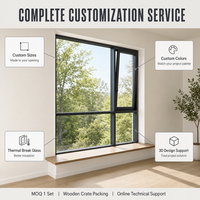 Schlanke Aluminiumfenster mit thermischer Trennung, maßgefertigt, staubdichtes Design, langlebiger Aluminiumrahmen für amerikanische Villen
