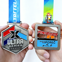 Médaille de course de marathon personnalisée en métal écologique avec ruban, récompense de finisseur de course amusante, plaque rotative unique, trophées sportifs