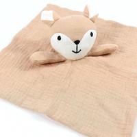 Couette pour bébé en mousseline de coton Renard Animal en peluche Jouet apaisant pour la dentition Literie pour enfants