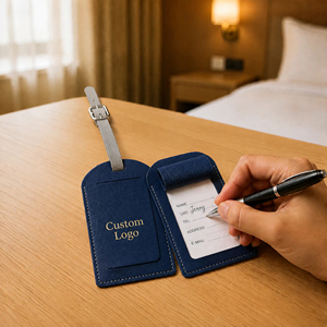 Étiquettes de bagages en cuir personnalisées avec logo, étiquettes de sac pour les commodités des clients d'hôtel, étiquette de bagage personnalisée, vente en gros, OEM, ODM, fournisseur en gros d'usine - Product Image 3